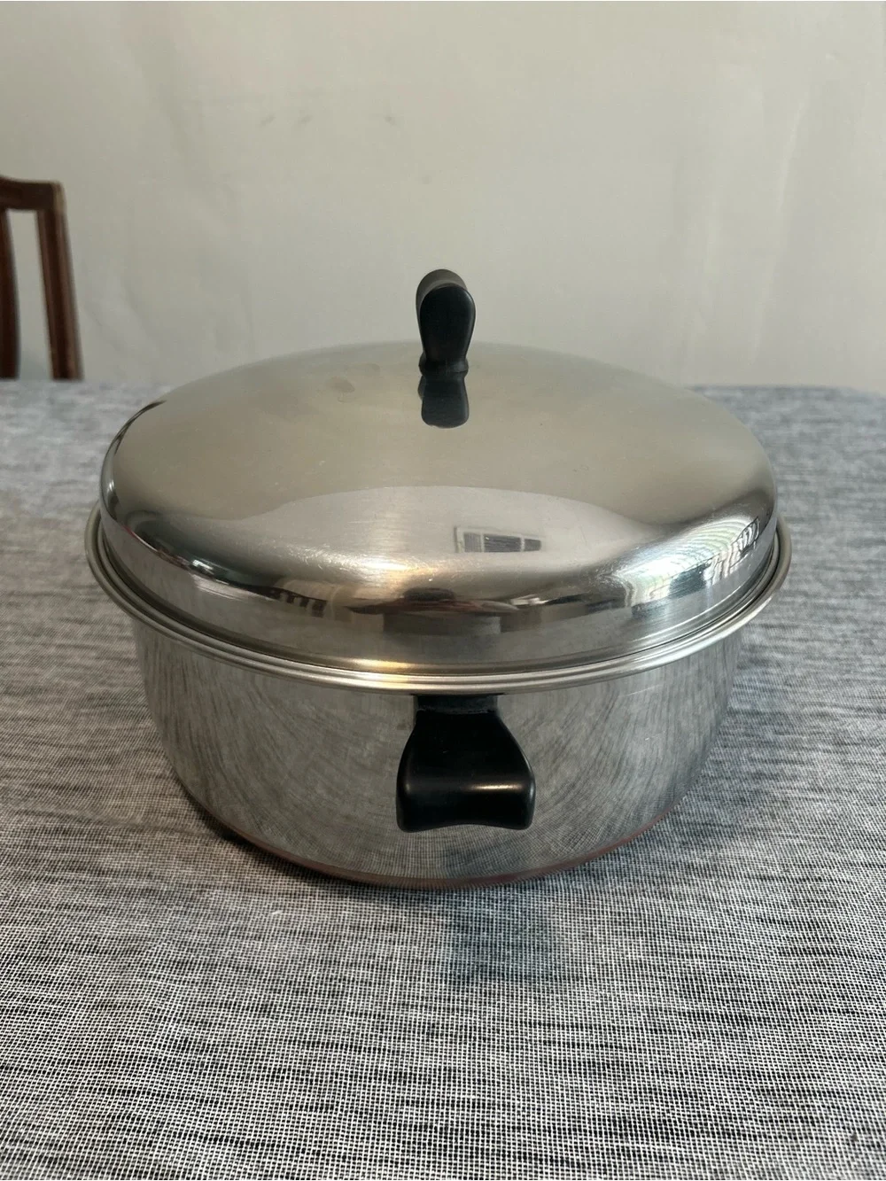 THERMIC RAY By NORRIS LA Stock Pot w/ Lid Set Stainless Steel Copper Bottom USA